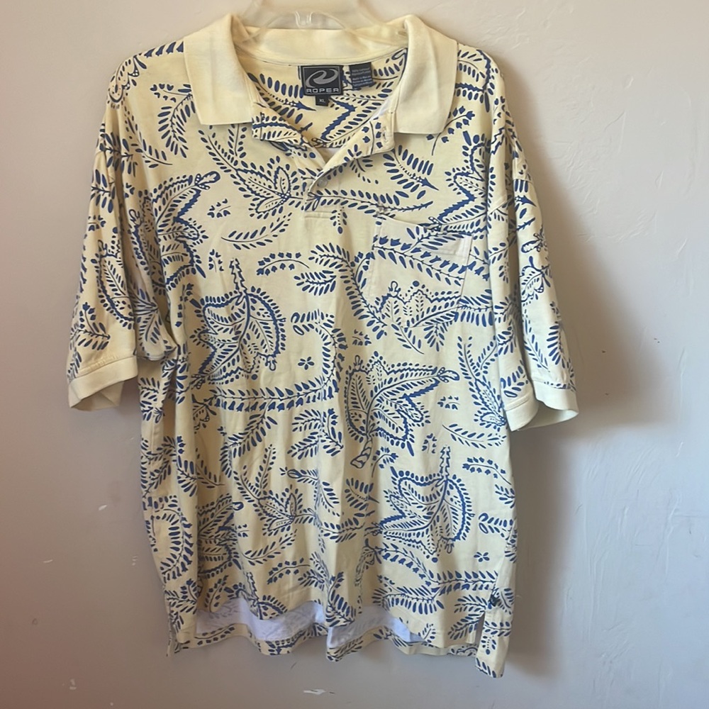 Vintage Roper butter yellow Mens Polo! XL